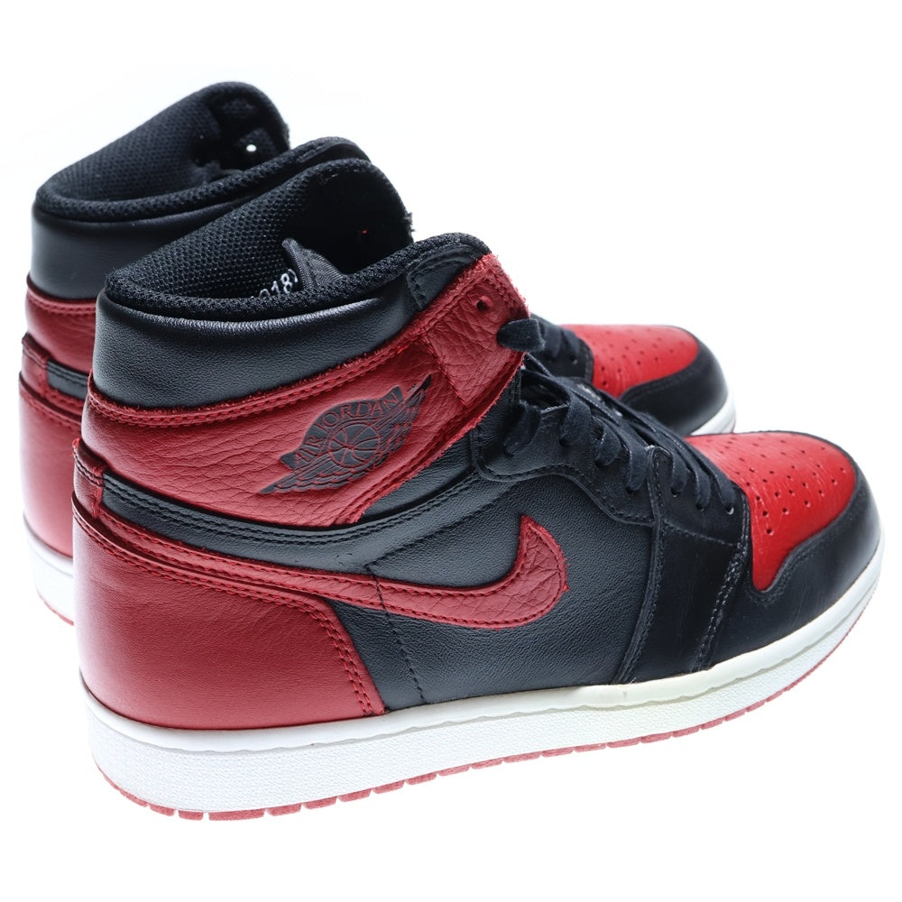 NIKE(ナイキ) 【観賞用 2016年製】 AIR JORDAN 1 RETRO HIGH OG BANNED BRED 555088-001 エアジョーダン1 バーンド ブレッド ハイカットスニーカー US8.5/26.5cm