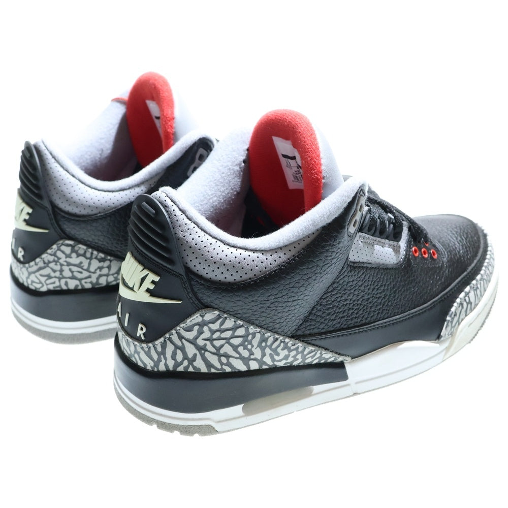 NIKE(ナイキ) AIR JORDAN 3 RETRO OG エアジョーダン ミドルカットスニーカー ブラック/グレー US8.5/26.5cm 854262-001