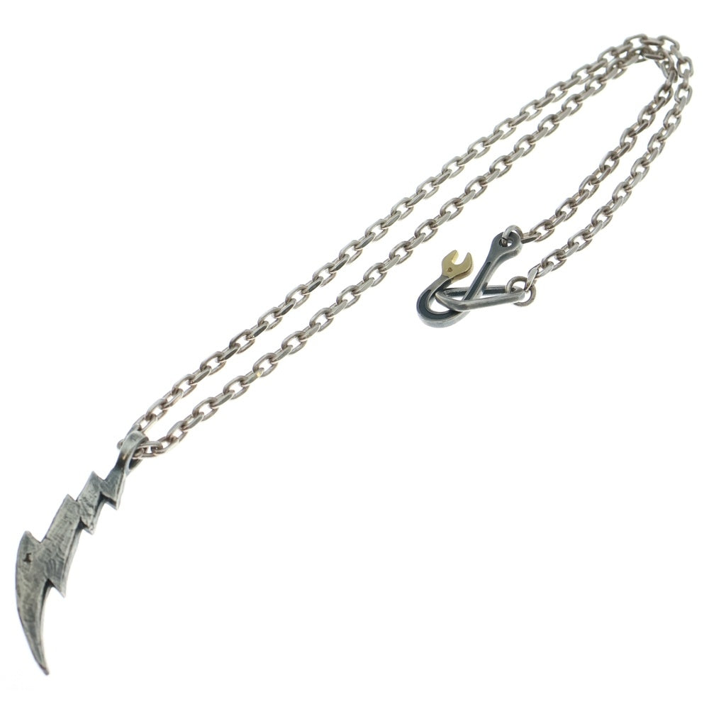 NO BRAND(ノーブランド) 【Leaf リーフ】サンダーウェーブ ペンダントトップ K18スパナチェーン ネックレス シルバー/ゴールド