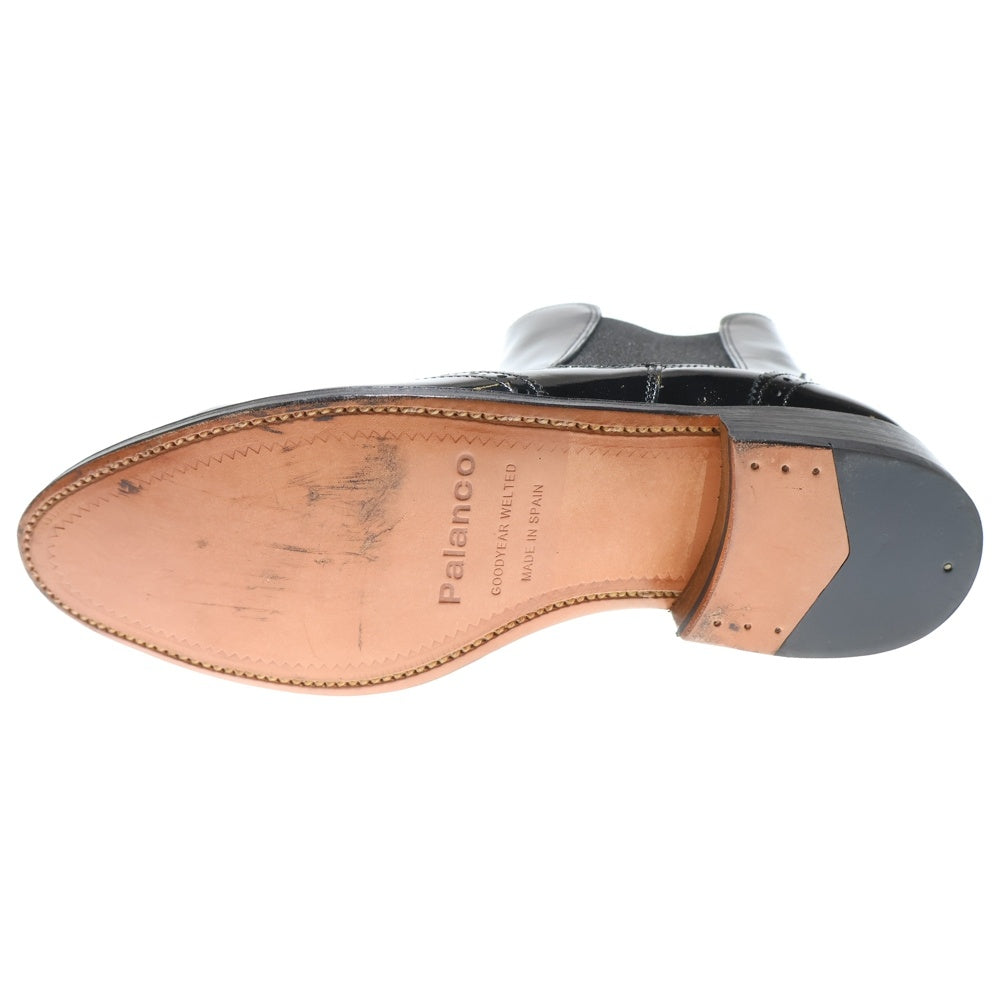 Palanco(パランコ) サイドゴア ウィングチップ パテントレザーブーツ ブラック 805