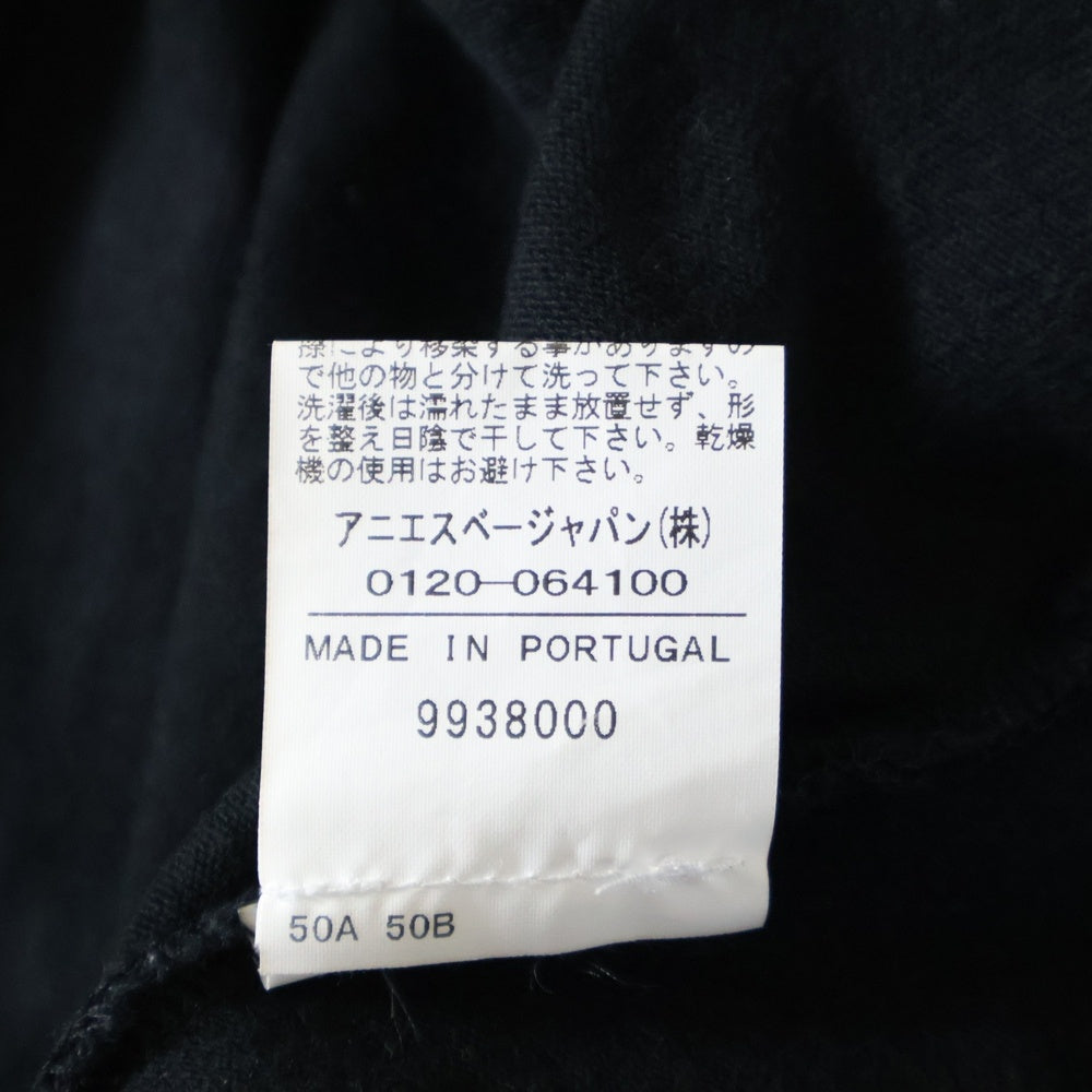 agnes b.(アニエスベー) フロントロゴ刺繍 クルーネック半袖Tシャツ カットソー ブラック EAC9 JEJ3