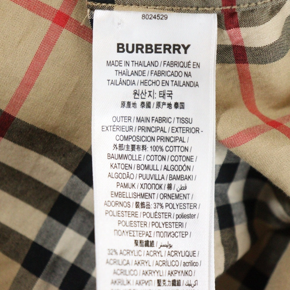 BURBERRY(バーバリー) 19AW SW1 LOGO CHECK SHIRTS ノバチェック 刺繍ロゴ 長袖チェックシャツ ベージュ 8024529