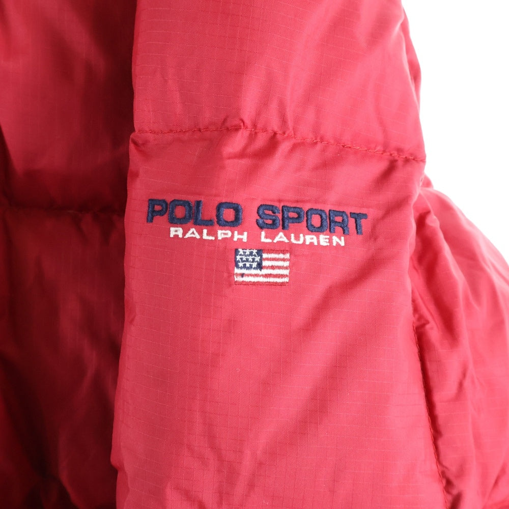 POLO SPORT RALPH LAUREN(ポロスポーツラルフローレン) 90s DOWN JACKET 星条旗ロゴ ダウンジャケット SPORTタグ レッド