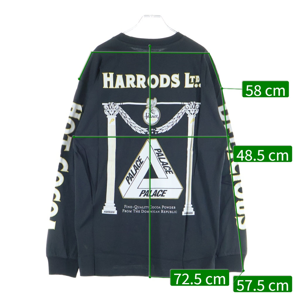 Palace Skateboards(パレススケートボーズ) × Harrods L/S Tee ハロッズ バックプリント クルーネック ロングスリーブ 長袖Tシャツ ブラック