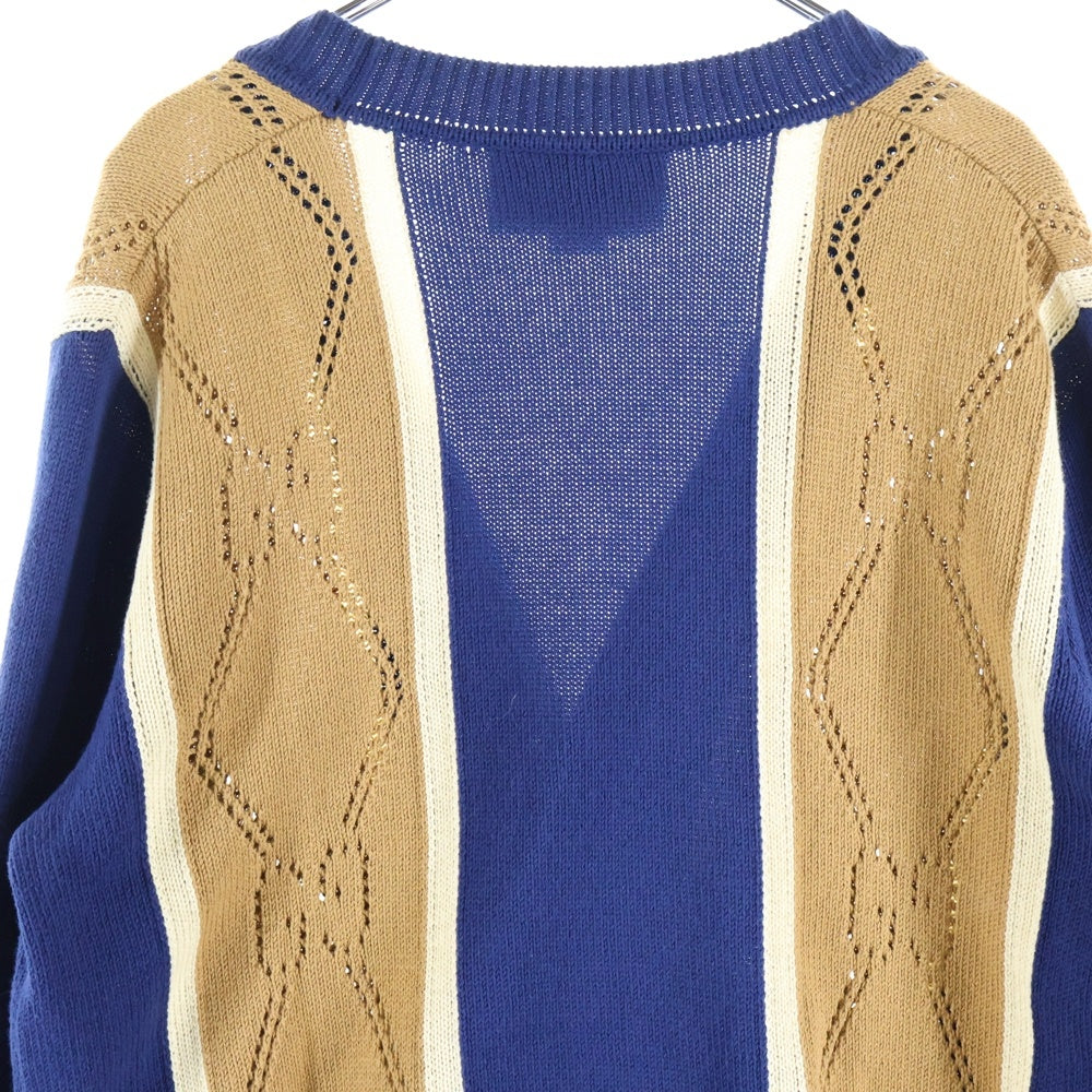 GUCCI(グッチ) 21AW GG CARDIGAN GGステッチ ニットカーディガン ネイビー/ブラウン 655105 XKBWE