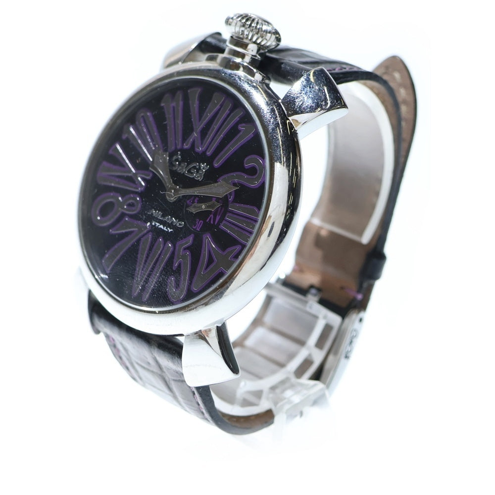 GaGa MILANO(ガガミラノ) Manuale Slim 46mm 5084.1 マヌアーレ スリム 46mm スモールセコンド クオーツ 腕時計 ブラック