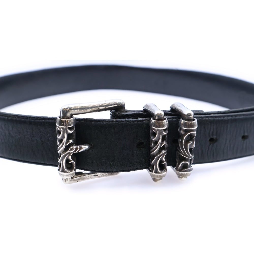 CHROME HEARTS(クロムハーツ) BLT ROLLER 3PC1.5 1.5inch 3PCローラー レザーベルト ブラック/シルバー