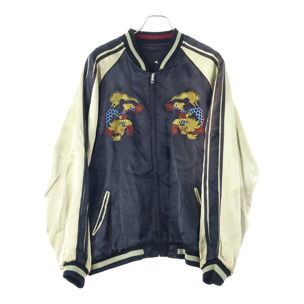 花旅楽団(ハナタビガクダン) JAPANESE CLASIC SCRIPT 唐獅子 刺繍 リバーシブル スカジャン スーベニアジャケット マルチ