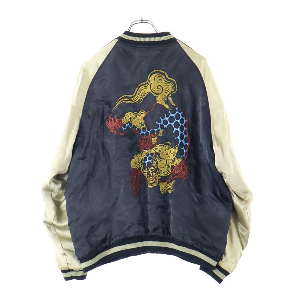 花旅楽団(ハナタビガクダン) JAPANESE CLASIC SCRIPT 唐獅子 刺繍 リバーシブル スカジャン スーベニアジャケット マルチ