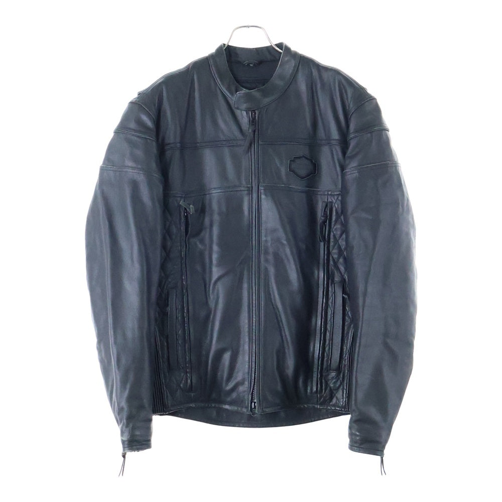 HARLEY DAVIDSON(ハーレーダビッドソン) Padded Cafe Motorcycle Jacket キルティング シングル ライダース レザージャケット ブラック