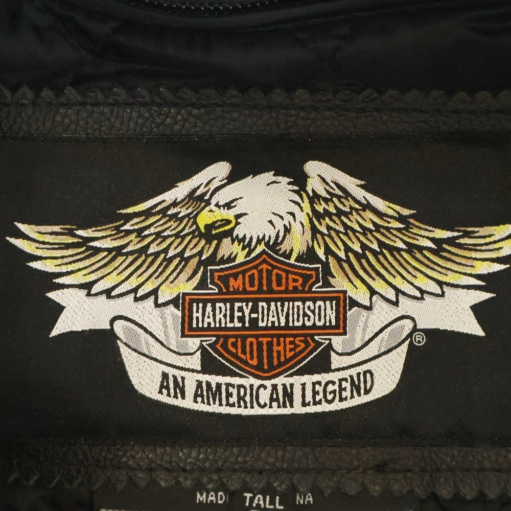 HARLEY DAVIDSON(ハーレーダビッドソン) Padded Cafe Motorcycle Jacket キルティング シングル ライダース レザージャケット ブラック