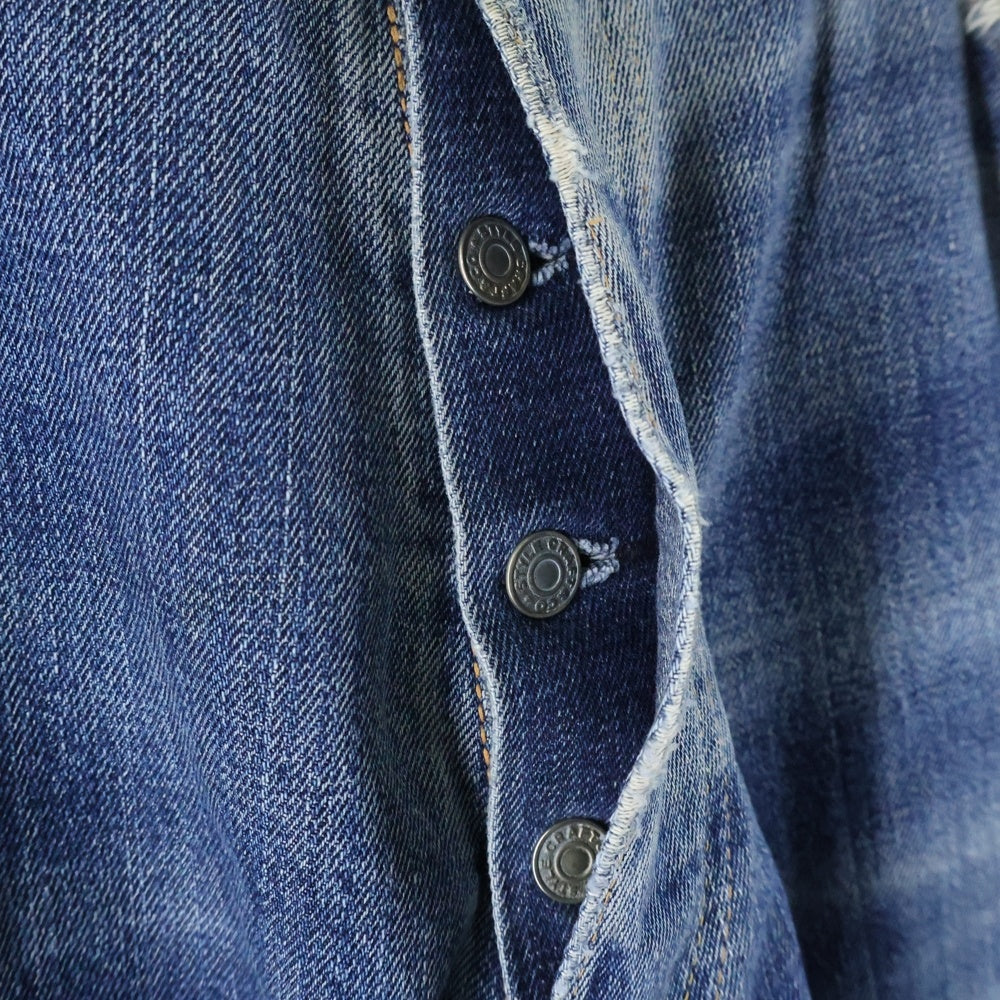 EVISU(エビス) 黄カモメ ボタンフライ レギュラー ストレート デニム パンツ インディゴ