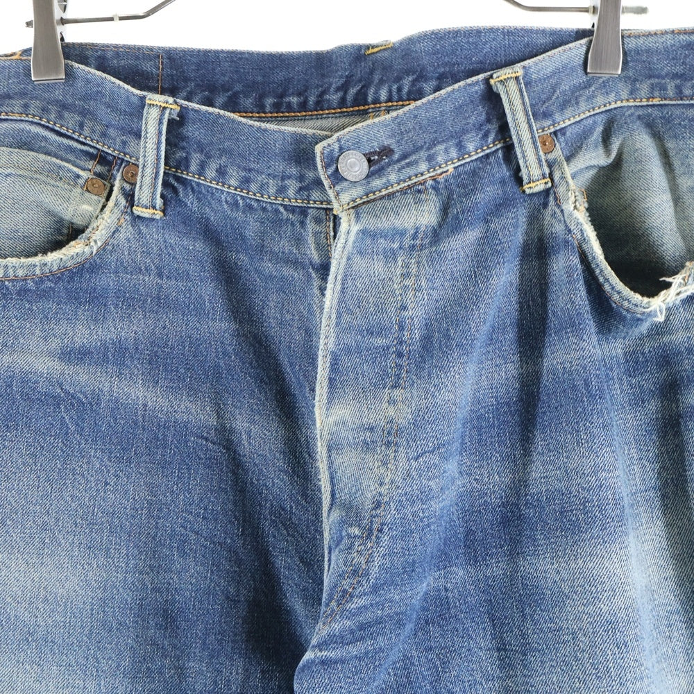 EVISU(エビス) 白カモメ 家紋 プリント デニムパンツ インディゴ