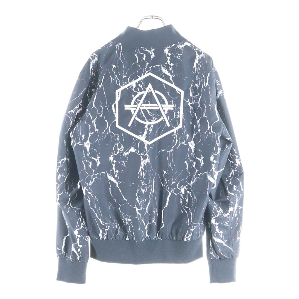 HEXGON(ヘキサゴン) マーブル 総柄 リバーシブル ボンバージャケット ブラック