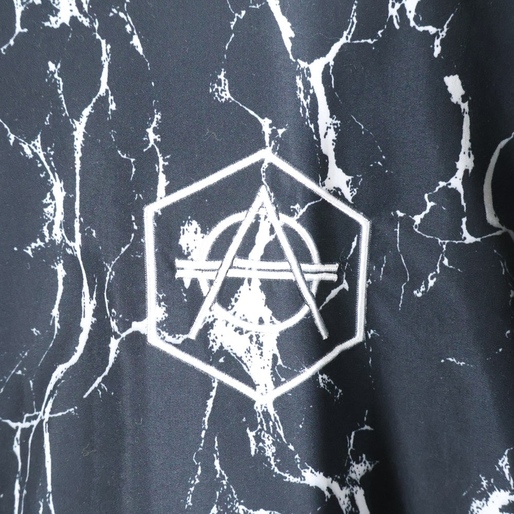 HEXGON(ヘキサゴン) マーブル 総柄 リバーシブル ボンバージャケット ブラック