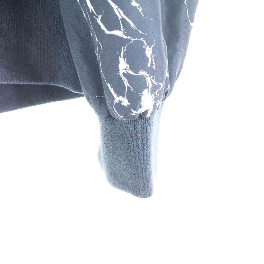 HEXGON(ヘキサゴン) マーブル 総柄 リバーシブル ボンバージャケット ブラック