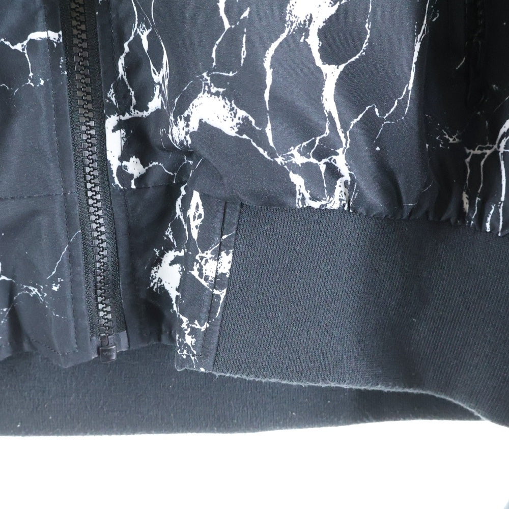 HEXGON(ヘキサゴン) マーブル 総柄 リバーシブル ボンバージャケット ブラック