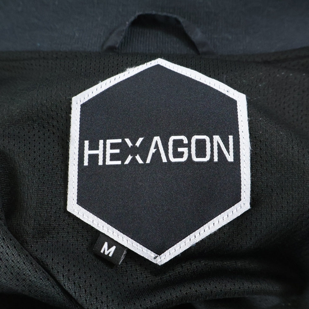 HEXGON(ヘキサゴン) マーブル 総柄 リバーシブル ボンバージャケット ブラック