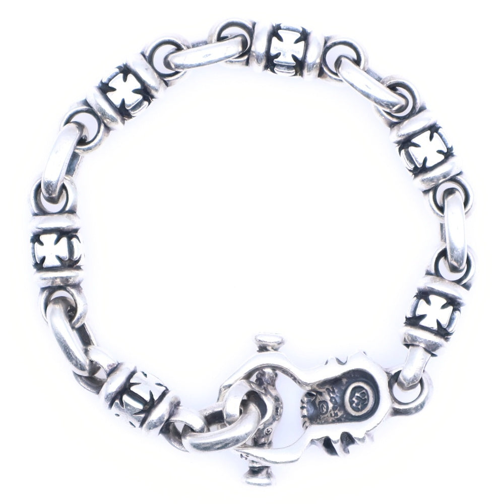 Travis Walker(トラヴィスワーカー) JUMPED OUTLAW LINKS BRACELET WITH SPEED TOGGLE WITH T-BAR CZ カスタム ライトストーン ジャンプド アウトロー 6リンク ブレスレット シルバー