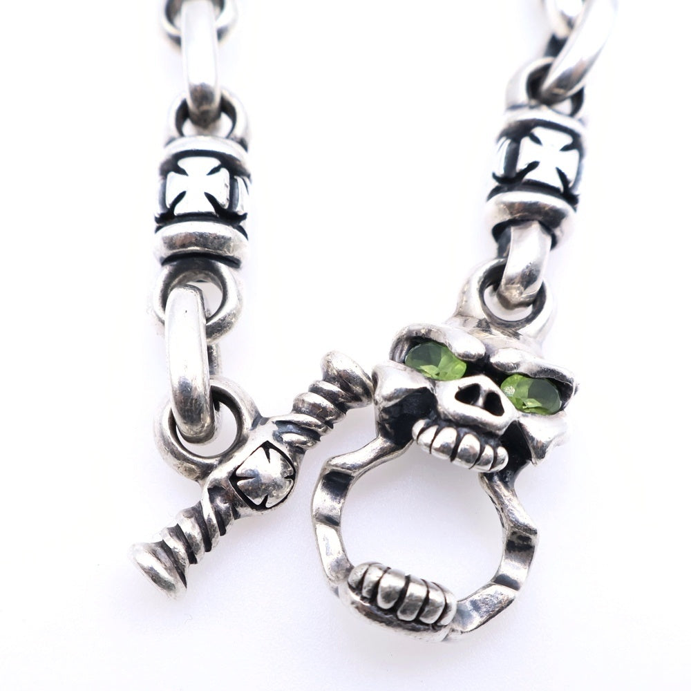 Travis Walker(トラヴィスワーカー) JUMPED OUTLAW LINKS BRACELET WITH SPEED TOGGLE WITH T-BAR CZ カスタム ライトストーン ジャンプド アウトロー 6リンク ブレスレット シルバー