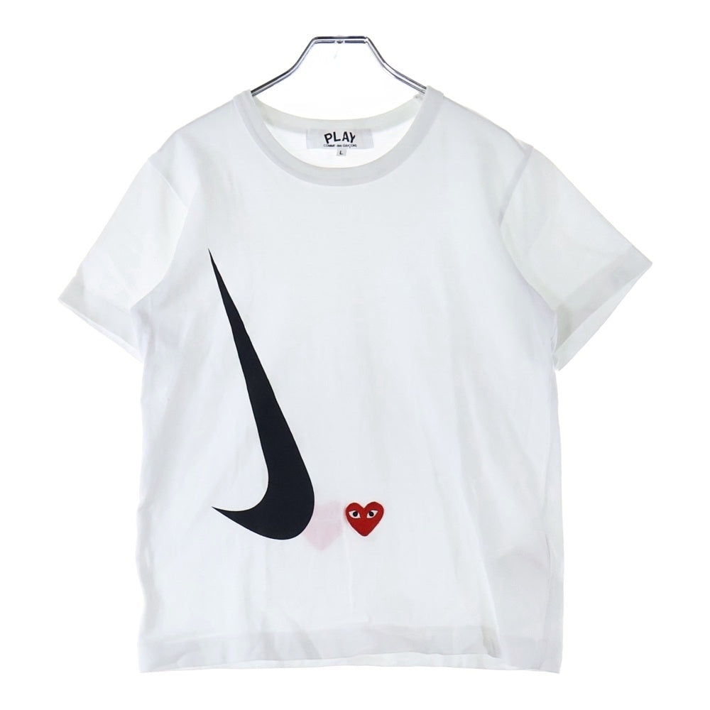 PLAY COMME des GARCONS(プレイコムデギャルソン) ×NIKE ナイキ フロント ロゴプリント 半袖Tシャツ カットソー ホワイト AE-T401