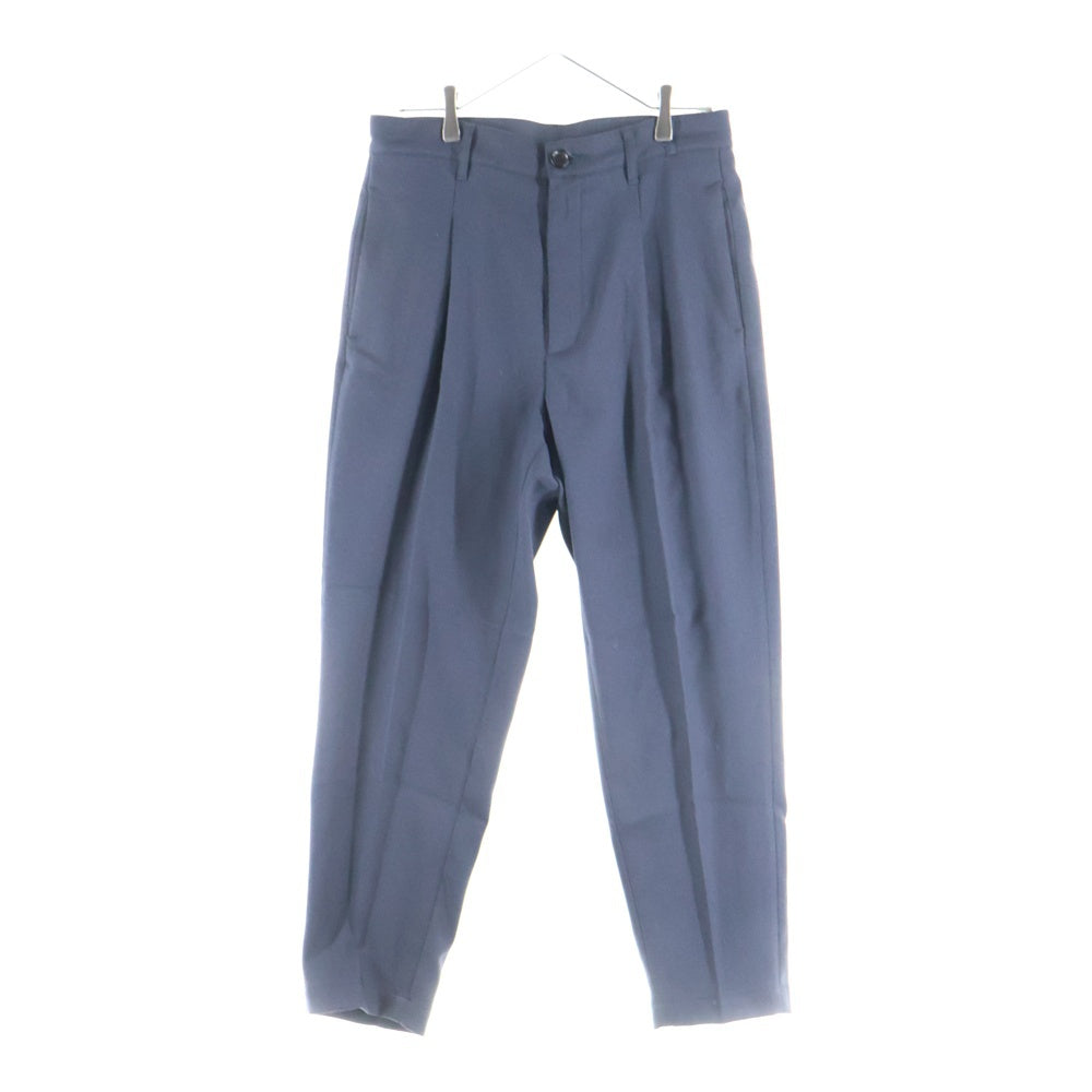 MR.OLIVE(ミスターオリーブ) RETRO POLYESTER TWILL BELTED WIDE TAPERED PANTS レトロ ポリエステル テーパード パンツ ネイビー M-19101