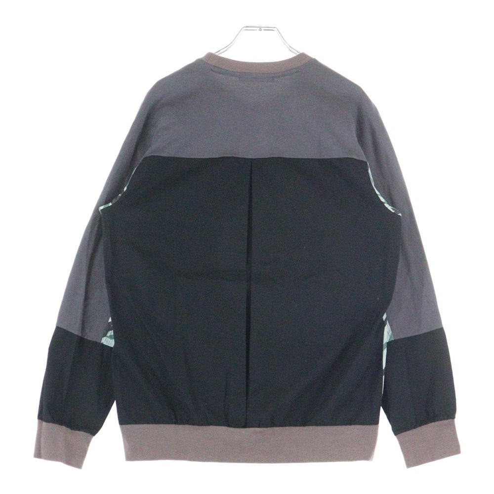 DISCOVERED(ディスカバード) 千鳥格子 総柄 ナイロン コットン 切り返し 長袖Tシャツ マルチ DC-S15-CU-06
