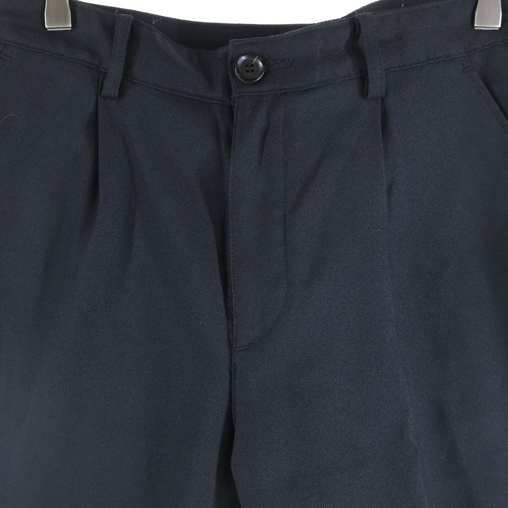 MR.OLIVE(ミスターオリーブ) RETORO POLYESTER TWILL ONE PLEATS STA-PREST TAPERED PANTS レトロ ポリエステル センタープレス テーパード パンツ ブラック M-18102