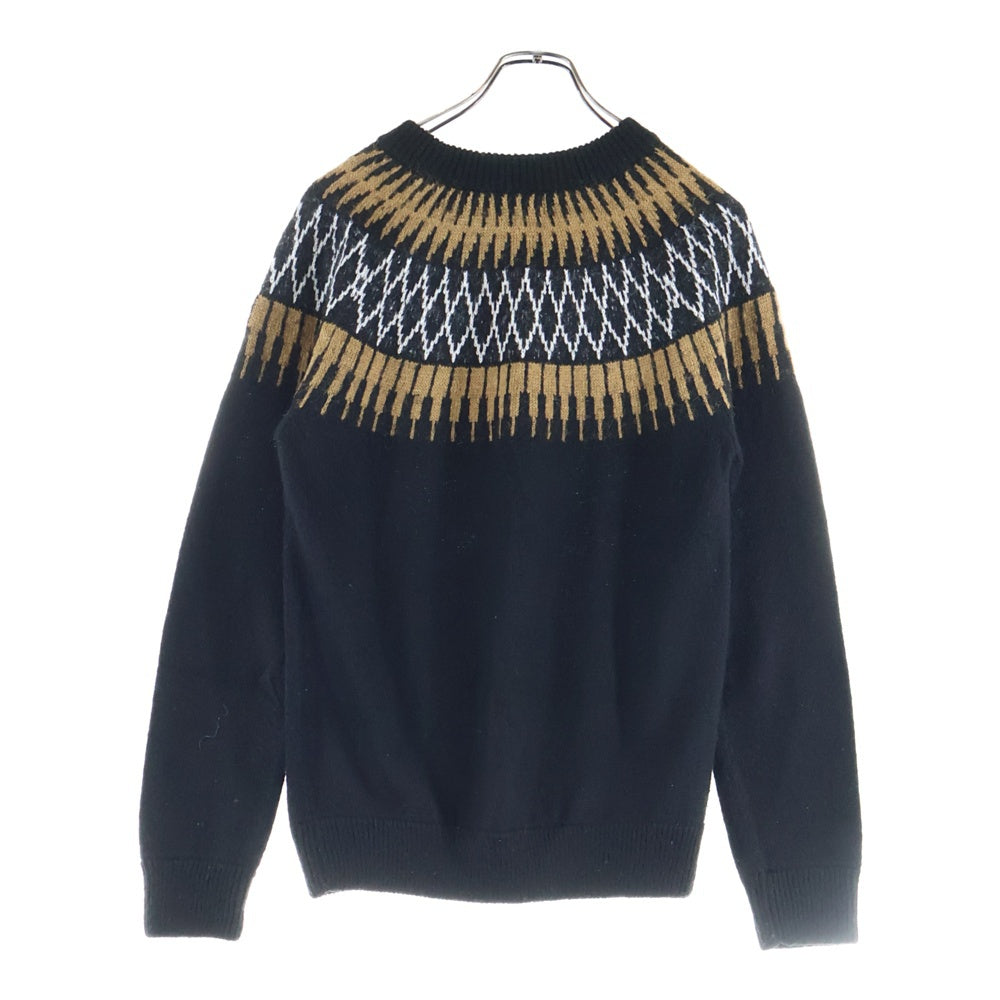 Lui's(ルイス) ノルディック柄 ニット セーター ブラック/ブラウン LU15R0050480100