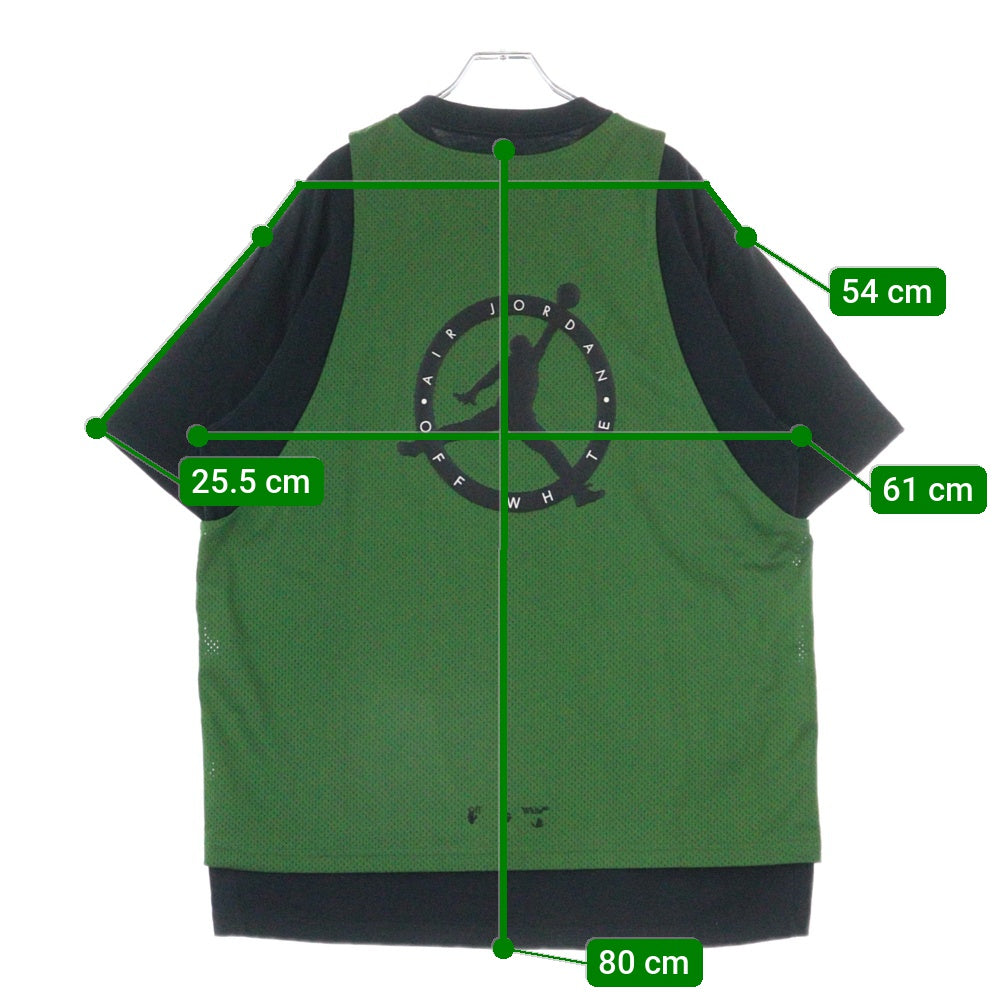 OFF-WHITE(オフホワイト) × Air Jordan Short Sleeve Top ジョーダン ショートスリーブ トップ 半袖 カットソーTシャツ ブラック CV3524-361