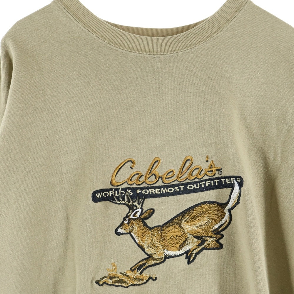 cabela's(カベラス) 袖リアルツリー クルーネック スウェット ブラウン