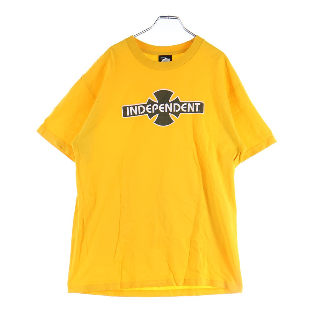 INDEPENDENT(インデペンデント) フロント ロゴプリント 半袖Tシャツ カットソー イエロー