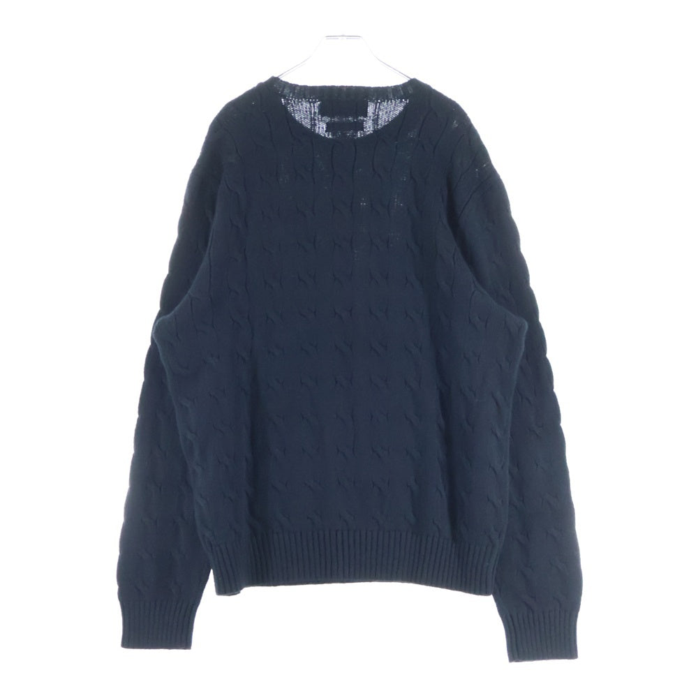 POLO RALPH LAUREN(ポロラルフローレン) スモールポニー刺繍 クルーネック コットンニット セーター ブラック