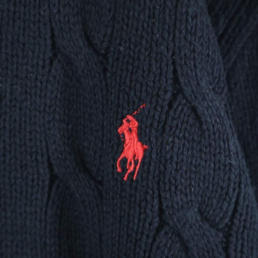 POLO RALPH LAUREN(ポロラルフローレン) スモールポニー刺繍 クルーネック コットンニット セーター ブラック