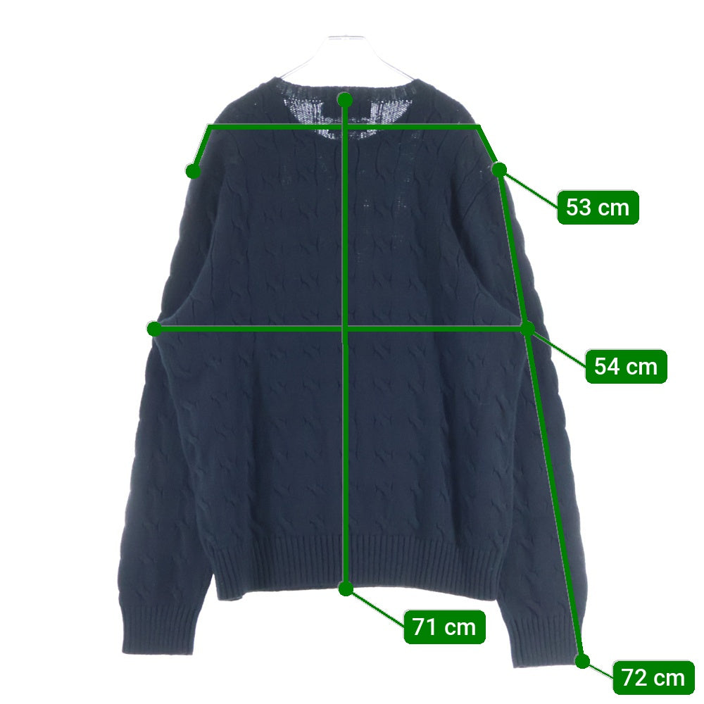 POLO RALPH LAUREN(ポロラルフローレン) スモールポニー刺繍 クルーネック コットンニット セーター ブラック