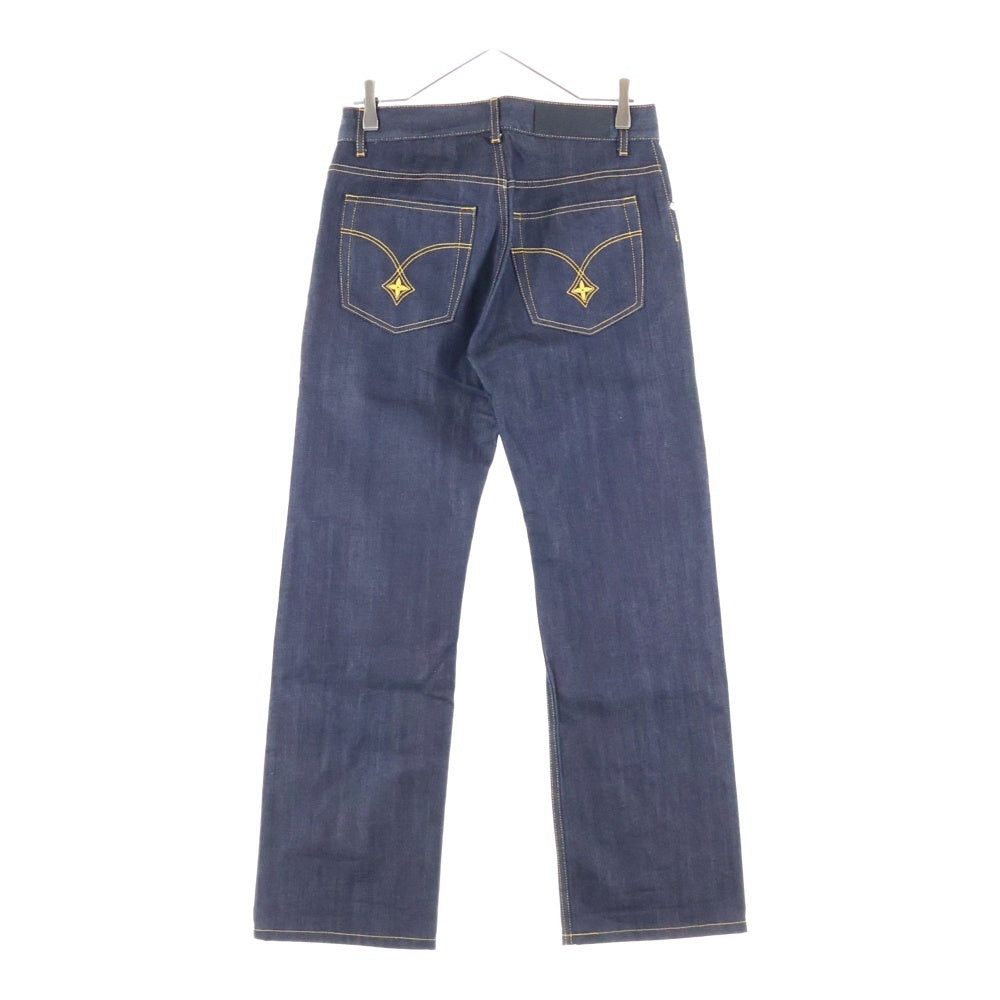 LOUIS VUITTON(ルイヴィトン) モノグラム フラワー刺繍 ワイド ストレートデニムパンツ インディゴ RM121M MKDP01CQU