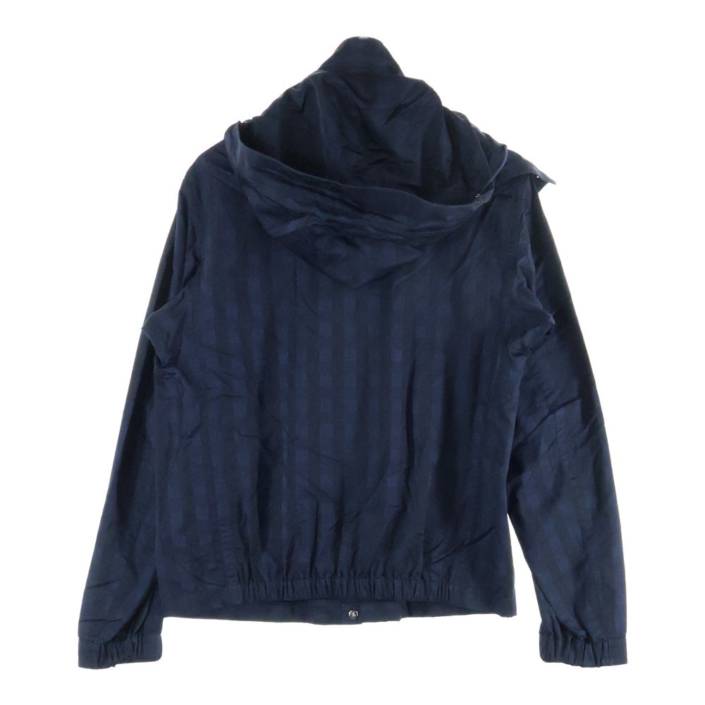 LOUIS VUITTON(ルイヴィトン) ダミエ フード付き ジップアップ ナイロンジャケット ブラック/ネイビー RM142M H6B31WPYR