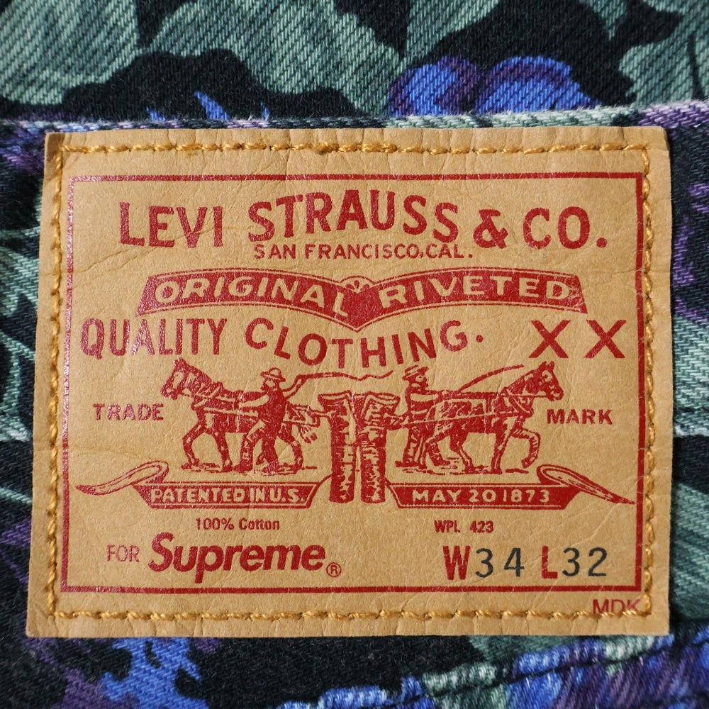 SUPREME(シュプリーム) 16SS × Levi's Roses 505 Jean リーバイス フローラルプリント ブランクタグ ストレート デニムパンツ マルチ