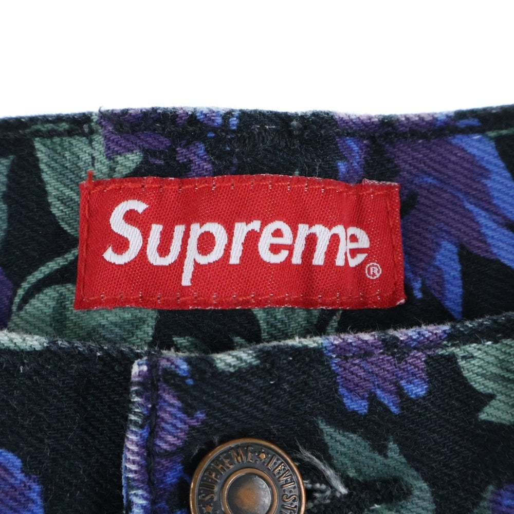SUPREME(シュプリーム) 16SS × Levi's Roses 505 Jean リーバイス フローラルプリント ブランクタグ ストレート デニムパンツ マルチ