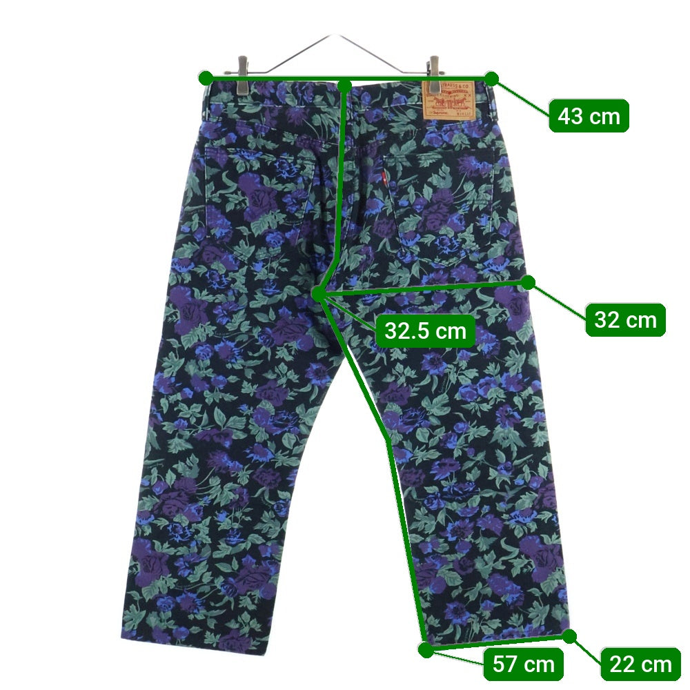 SUPREME(シュプリーム) 16SS × Levi's Roses 505 Jean リーバイス フローラルプリント ブランクタグ ストレート デニムパンツ マルチ