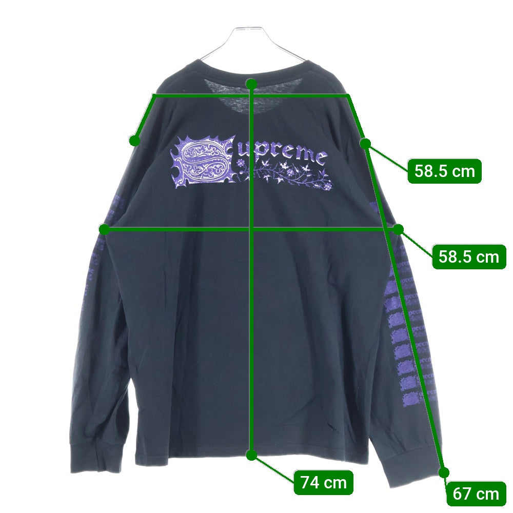 SUPREME(シュプリーム) 24SS Saint Sebastian L/S Tee セイント セバスチャン クルーネック 長袖Tシャツ カットソー ロンT ブラック
