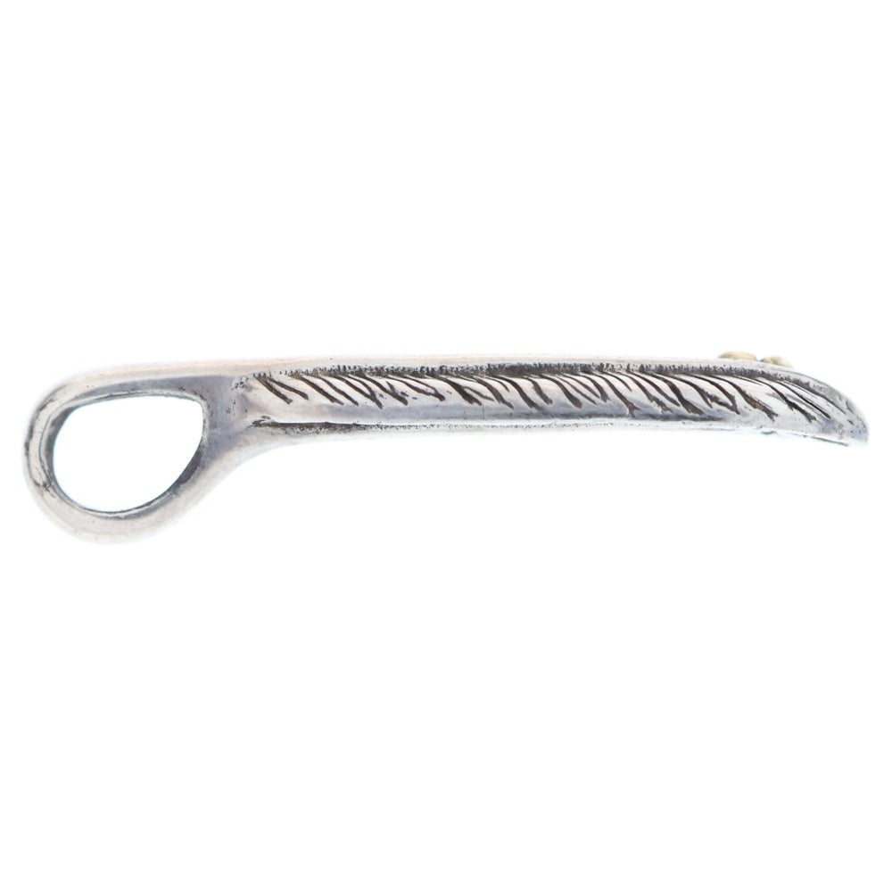 GOD SUNS(ゴッドサンズ) プレーンフェザー K18ローズメタル付き SSフェザー 右向き ペンダントトップ シルバー/ゴールド