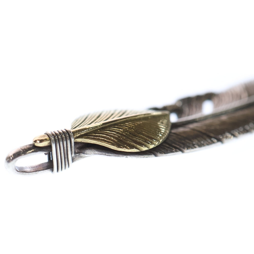 TADY & KING(タディアンドキング) K18ハートSVフェザー 上金Lフェザー ペンダントトップ 右向き シルバー/ゴールド