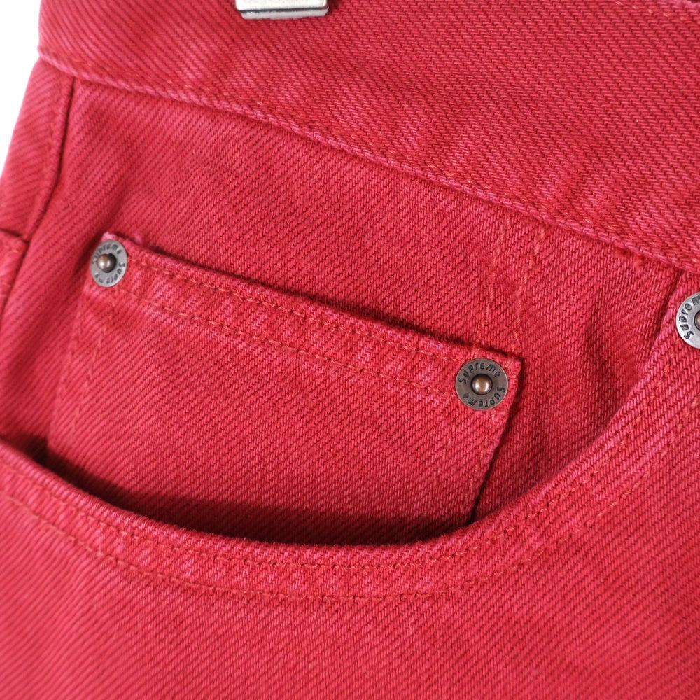 SUPREME(シュプリーム) 25AW Baggy Jean クラシックロゴ刺繍 バギー ジーン デニムパンツ レッド