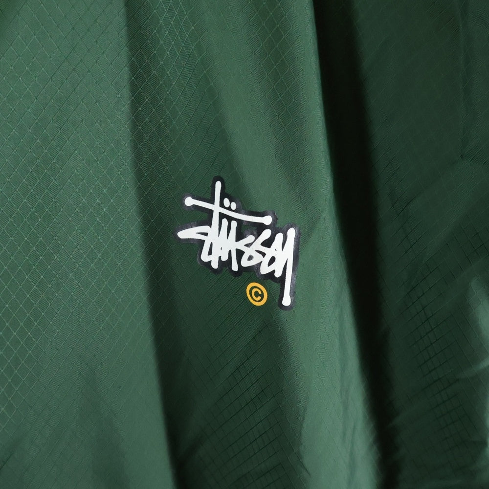 STUSSY(ステューシー) 90s 紺タグ付き 胸ロゴプリント 裏地メッシュ ナイロン フルジップ フーデッド ジャケット