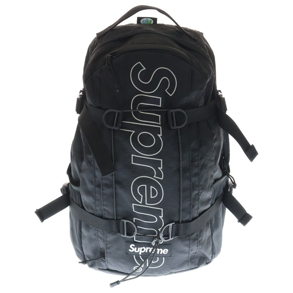 SUPREME(シュプリーム) 18AW Backpack ボックスロゴ ロゴプリント キルティング バックパック リュックサック ブラック