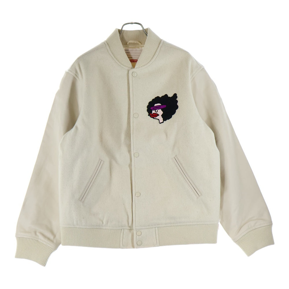 SUPREME(シュプリーム) 17AW × Mark Gonzales Gonz Ramm Varsity Jacket マーク・ゴンザレス ゴンズラム バーシティジャケット スタジャン ブルゾン ホワイト