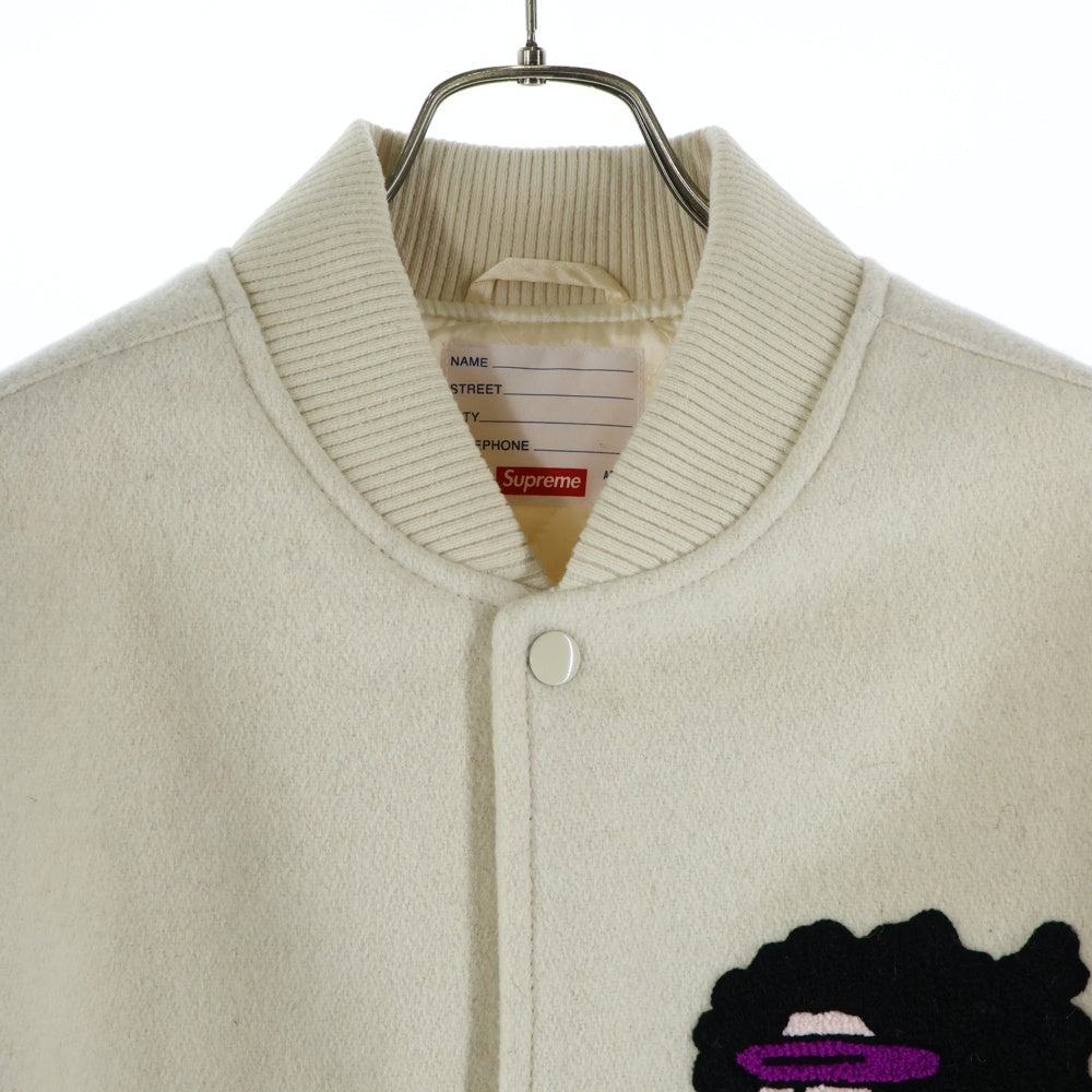 SUPREME(シュプリーム) 17AW × Mark Gonzales Gonz Ramm Varsity Jacket マーク・ゴンザレス ゴンズラム バーシティジャケット スタジャン ブルゾン ホワイト