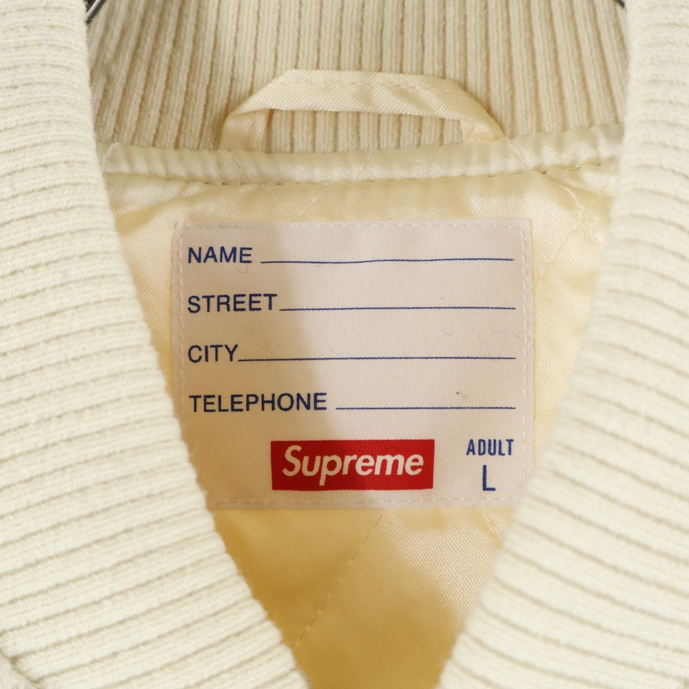 SUPREME(シュプリーム) 17AW × Mark Gonzales Gonz Ramm Varsity Jacket マーク・ゴンザレス ゴンズラム バーシティジャケット スタジャン ブルゾン ホワイト