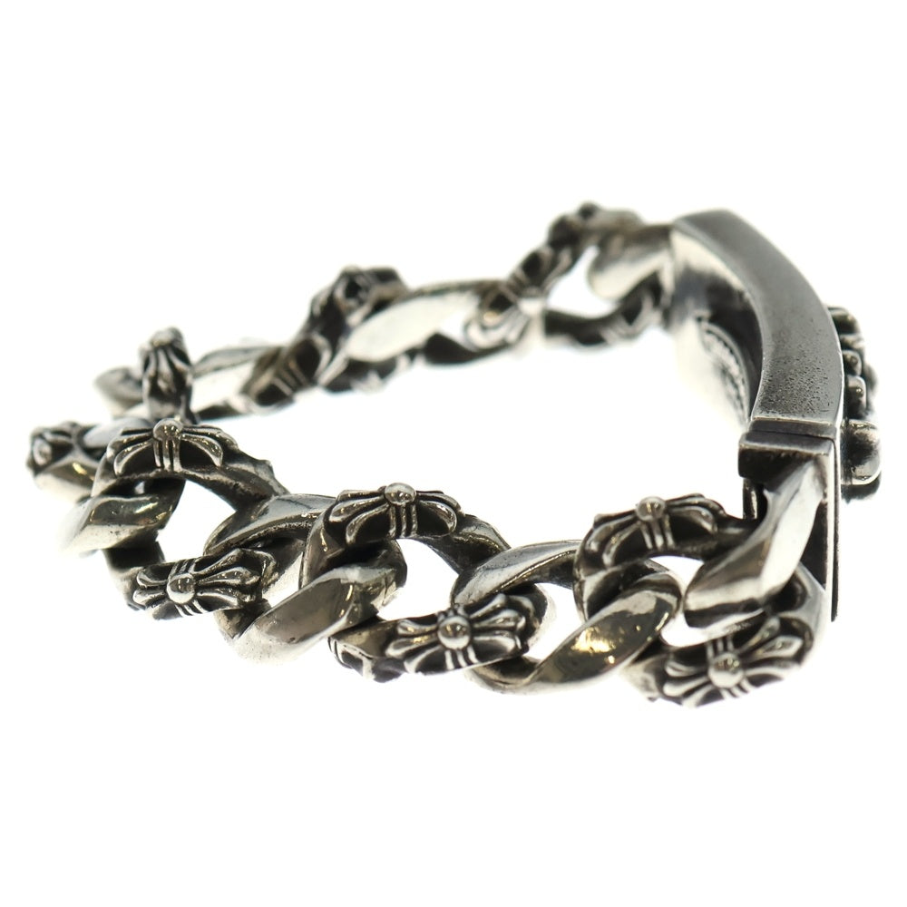 CHROME HEARTS(クロムハーツ) ID FLORAL CRS フローラルクロスIDファンシーリンク ブレスレット 11LINK シルバー BCA166